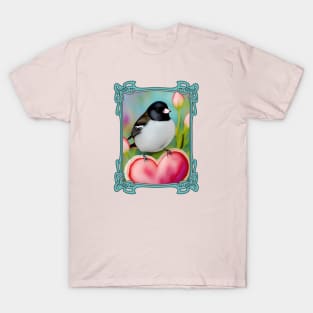 Spring Garden Junco With Heart T-Shirt